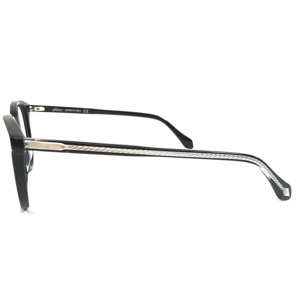 Brioni Eyeglasses Frames BR0032O 001 Polished Black Round Full Rim 49-20-145